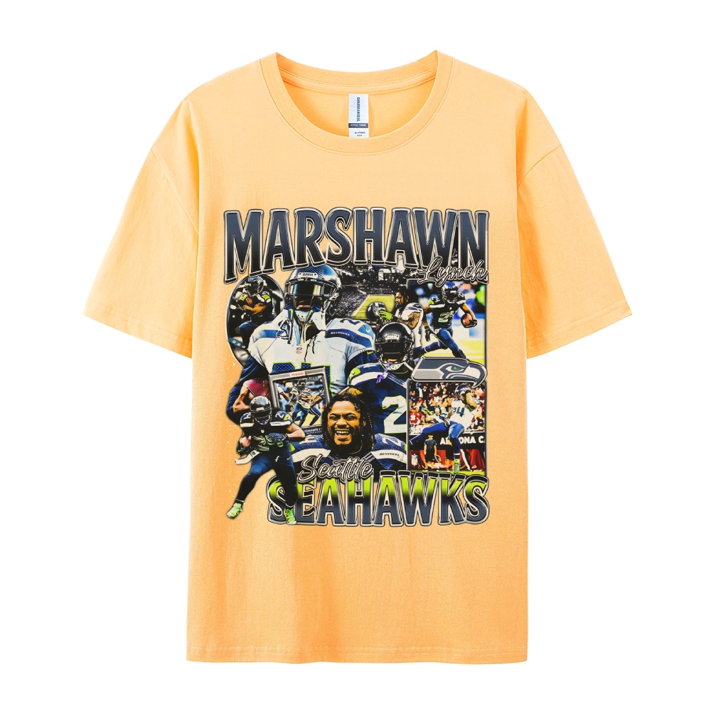 Unisex-Adult Ultra Cotton  T-Shirt Graphic MARSHAWN LYNCH TEE