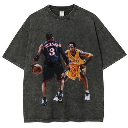 Unisex-Adult Ultra Cotton Washed T-Shirt Graphic KOBE & AI 2024 TEE