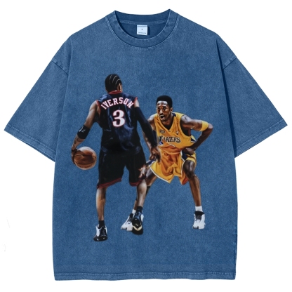 Unisex-Adult Ultra Cotton Washed T-Shirt Graphic KOBE & AI 2024 TEE
