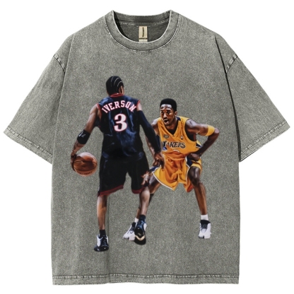 Unisex-Adult Ultra Cotton Washed T-Shirt Graphic KOBE & AI 2024 TEE