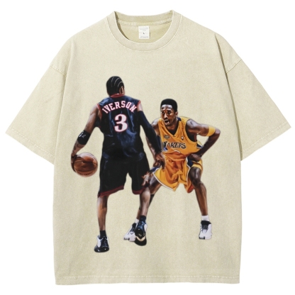 Unisex-Adult Ultra Cotton Washed T-Shirt Graphic KOBE & AI 2024 TEE