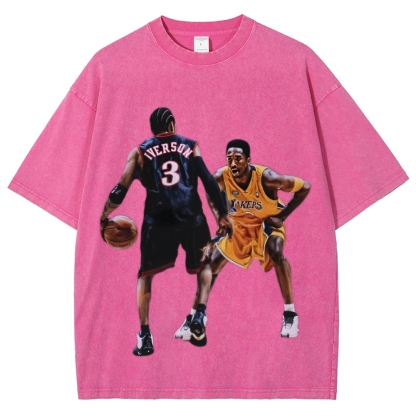 Unisex-Adult Ultra Cotton Washed T-Shirt Graphic KOBE & AI 2024 TEE