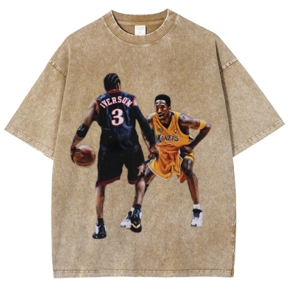 Unisex-Adult Ultra Cotton Washed T-Shirt Graphic KOBE & AI 2024 TEE