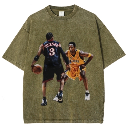 Unisex-Adult Ultra Cotton Washed T-Shirt Graphic KOBE & AI 2024 TEE