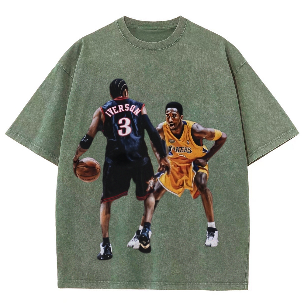 Unisex-Adult Ultra Cotton Washed T-Shirt Graphic KOBE & AI 2024 TEE