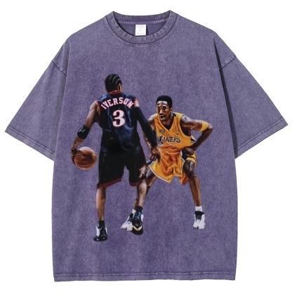 Unisex-Adult Ultra Cotton Washed T-Shirt Graphic KOBE & AI 2024 TEE