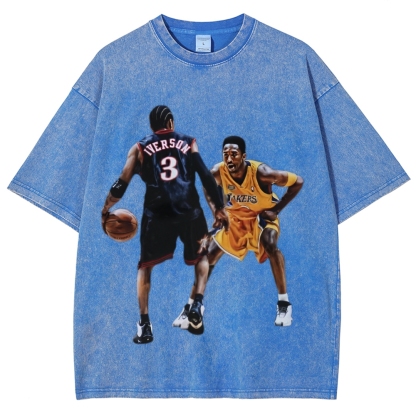 Unisex-Adult Ultra Cotton Washed T-Shirt Graphic KOBE & AI 2024 TEE