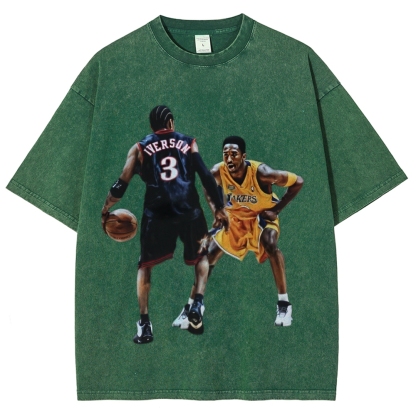 Unisex-Adult Ultra Cotton Washed T-Shirt Graphic KOBE & AI 2024 TEE