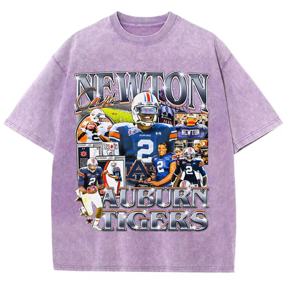 Unisex-Adult Ultra Cotton Washed T-Shirt Graphic CAM NEWTON - AUBURN TEE