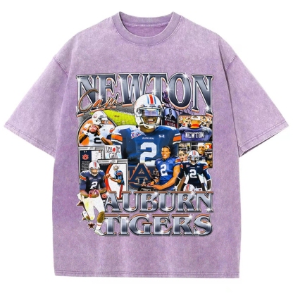 Unisex-Adult Ultra Cotton Washed T-Shirt Graphic CAM NEWTON - AUBURN TEE