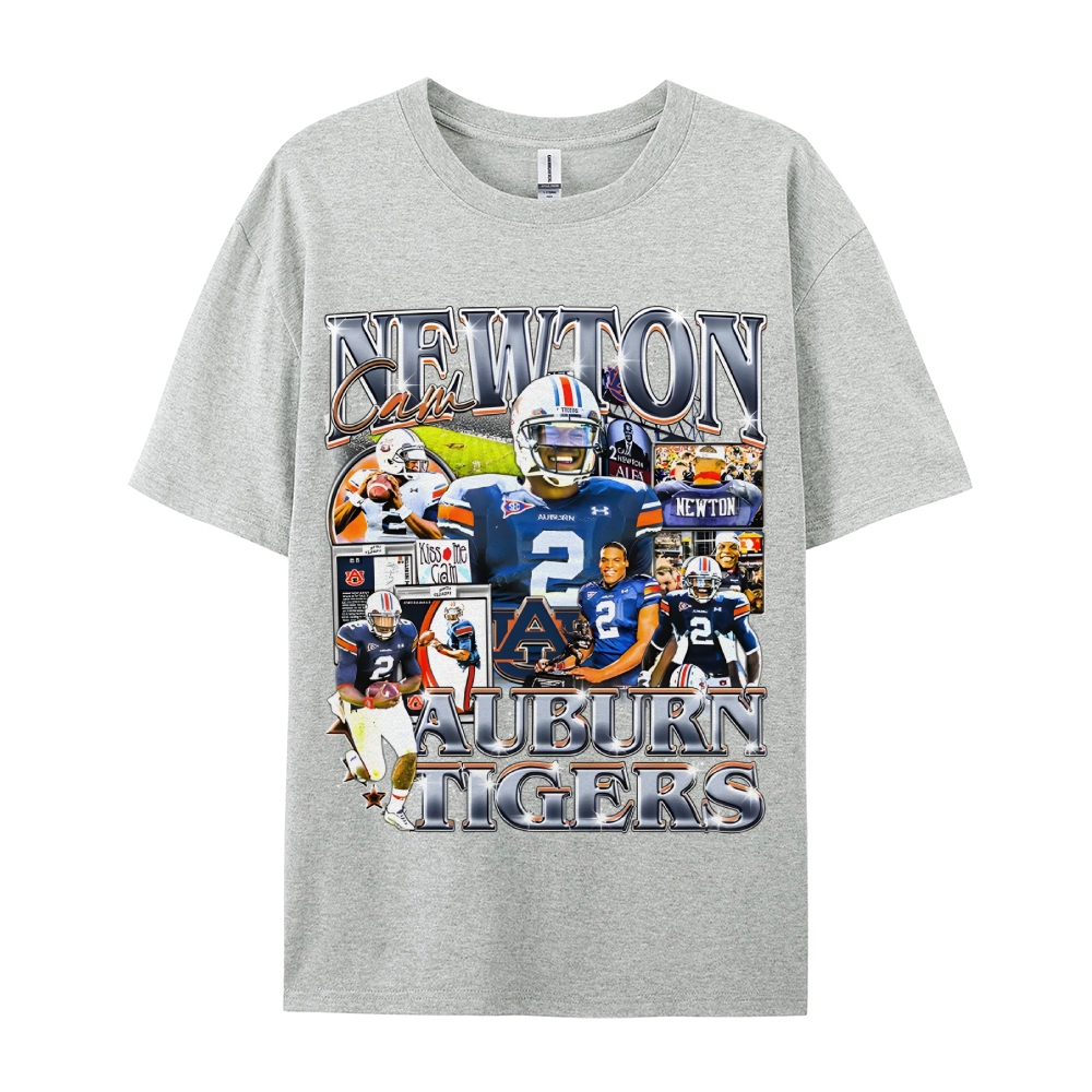 Unisex-Adult Ultra Cotton Washed T-Shirt Graphic CAM NEWTON - AUBURN TEE