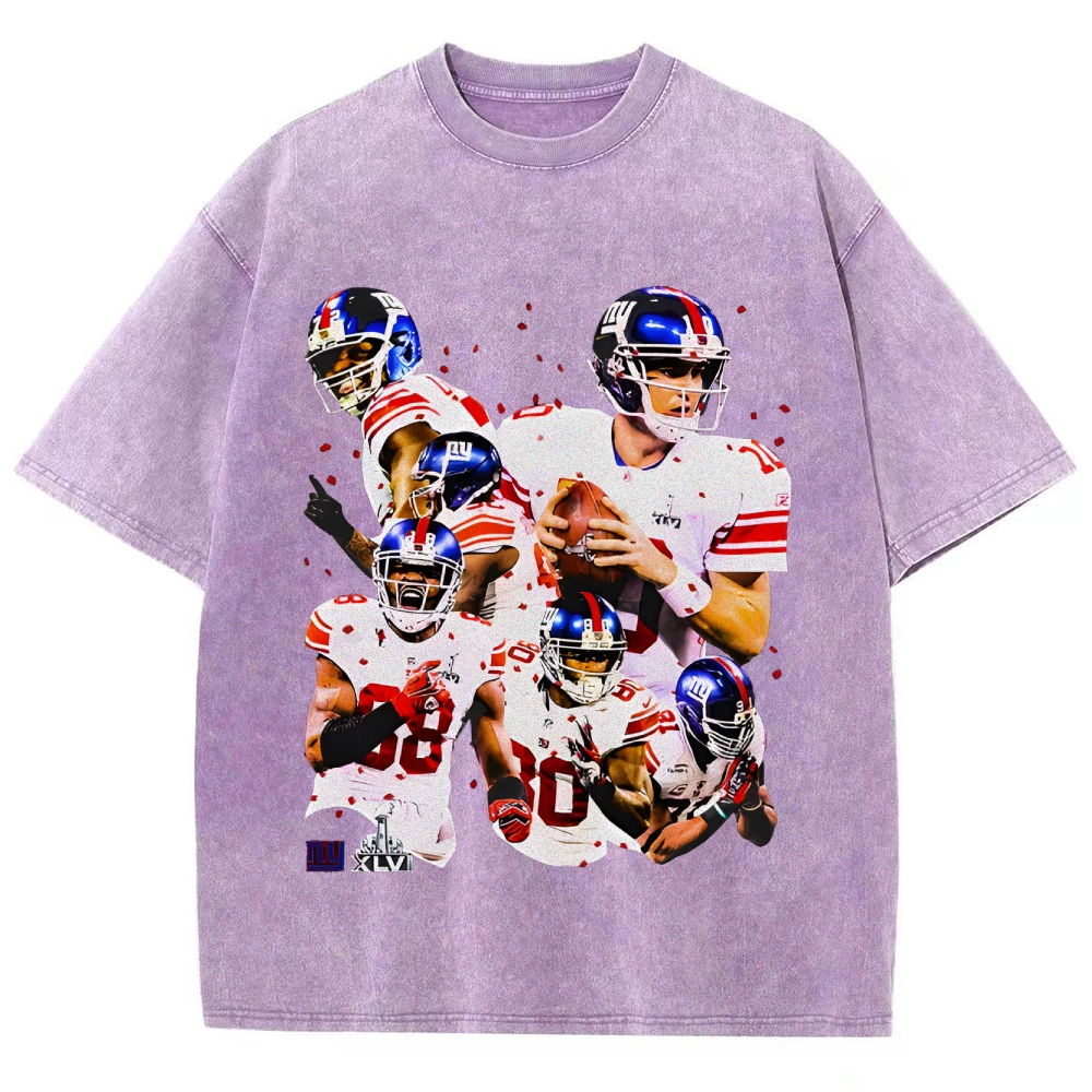 Unisex-Adult Ultra Cotton Washed T-Shirt Graphic SUPER BOWL XLVI CHAMPS - GIANTS TEE - [DS]