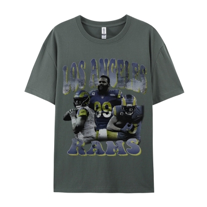 Unisex-Adult Ultra Cotton  T-Shirt Graphic LA RAMS TEE