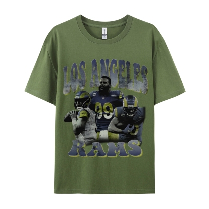 Unisex-Adult Ultra Cotton  T-Shirt Graphic LA RAMS TEE