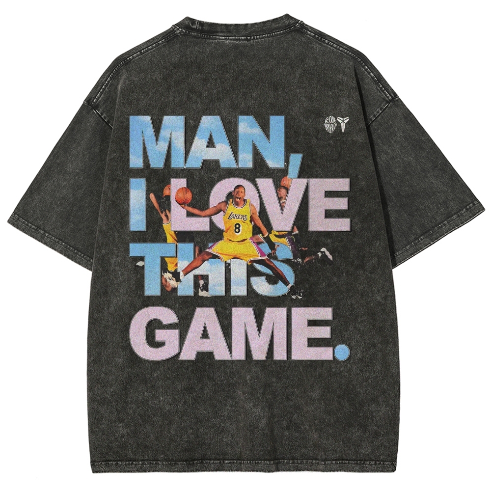 Unisex-Adult Ultra Cotton Washed T-Shirt Graphic KOBE BRYANT LOVE THIS GAME TEE
