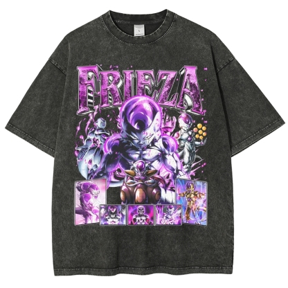 Unisex-Adult Ultra Cotton Washed T-Shirt Graphic FRIEZA V3 TEE