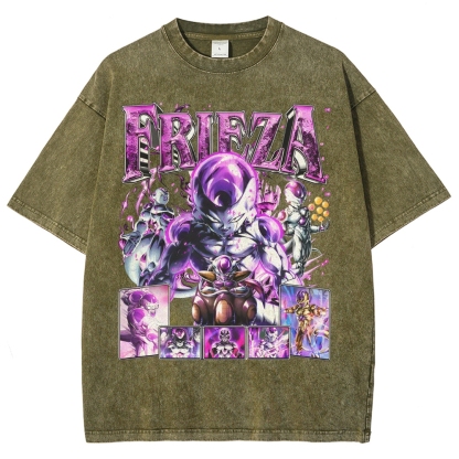 Unisex-Adult Ultra Cotton Washed T-Shirt Graphic FRIEZA V3 TEE