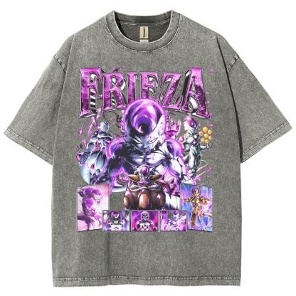 Unisex-Adult Ultra Cotton Washed T-Shirt Graphic FRIEZA V3 TEE