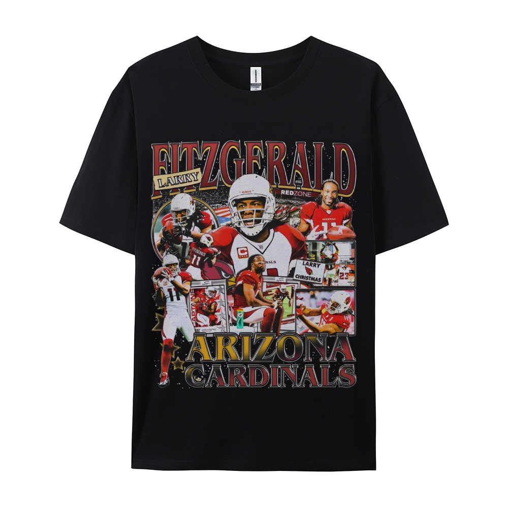 Unisex-Adult Ultra Cotton Washed T-Shirt Graphic LARRY FITZGERALD - CARDINALS TEE