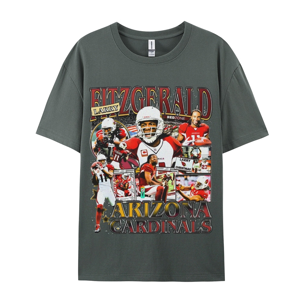 Unisex-Adult Ultra Cotton Washed T-Shirt Graphic LARRY FITZGERALD - CARDINALS TEE