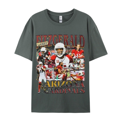 Unisex-Adult Ultra Cotton Washed T-Shirt Graphic LARRY FITZGERALD - CARDINALS TEE