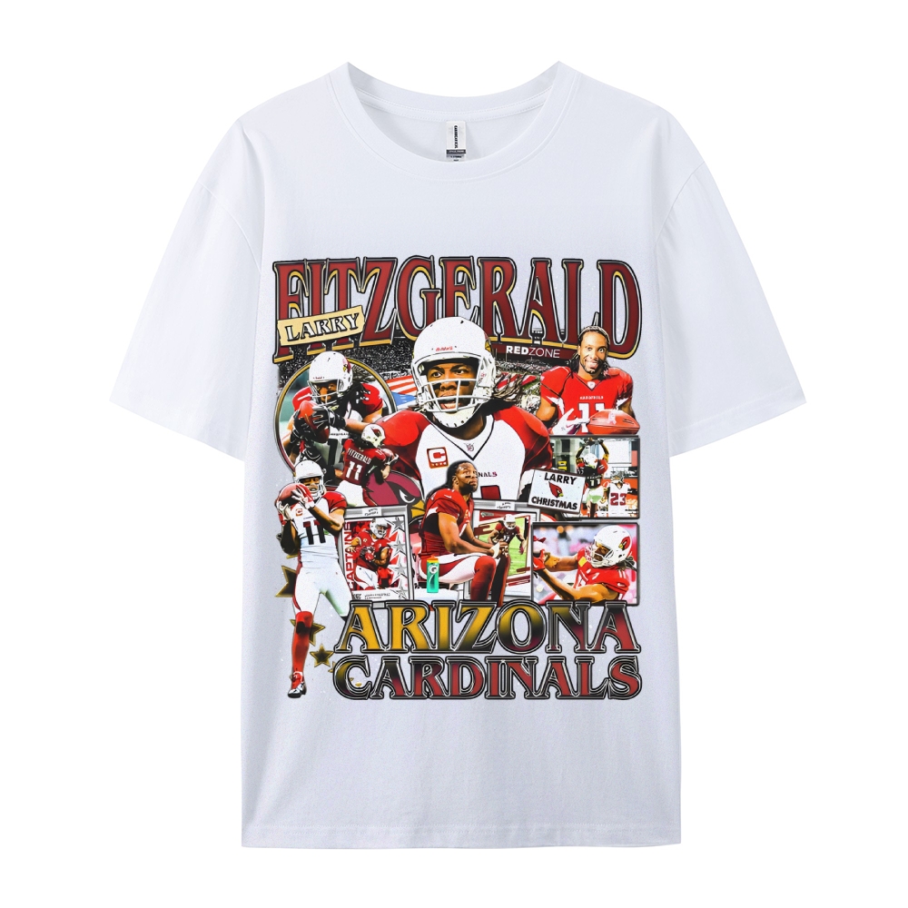 Unisex-Adult Ultra Cotton Washed T-Shirt Graphic LARRY FITZGERALD - CARDINALS TEE