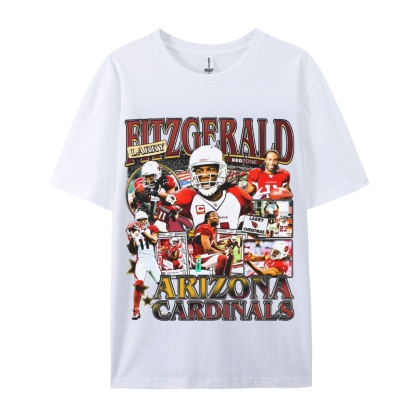 Unisex-Adult Ultra Cotton Washed T-Shirt Graphic LARRY FITZGERALD - CARDINALS TEE