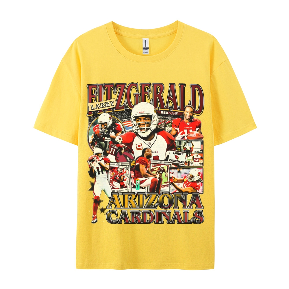 Unisex-Adult Ultra Cotton Washed T-Shirt Graphic LARRY FITZGERALD - CARDINALS TEE