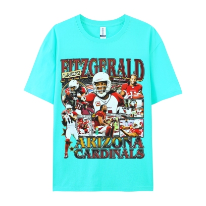 Unisex-Adult Ultra Cotton Washed T-Shirt Graphic LARRY FITZGERALD - CARDINALS TEE