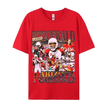 Unisex-Adult Ultra Cotton Washed T-Shirt Graphic LARRY FITZGERALD - CARDINALS TEE