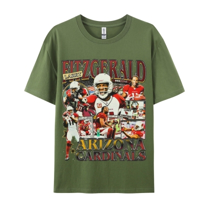 Unisex-Adult Ultra Cotton Washed T-Shirt Graphic LARRY FITZGERALD - CARDINALS TEE