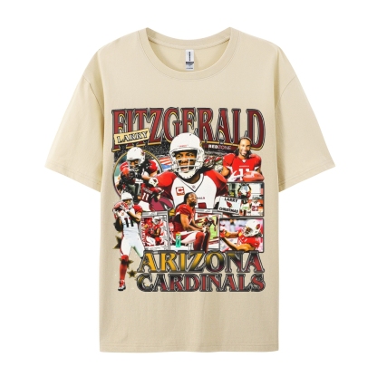Unisex-Adult Ultra Cotton Washed T-Shirt Graphic LARRY FITZGERALD - CARDINALS TEE