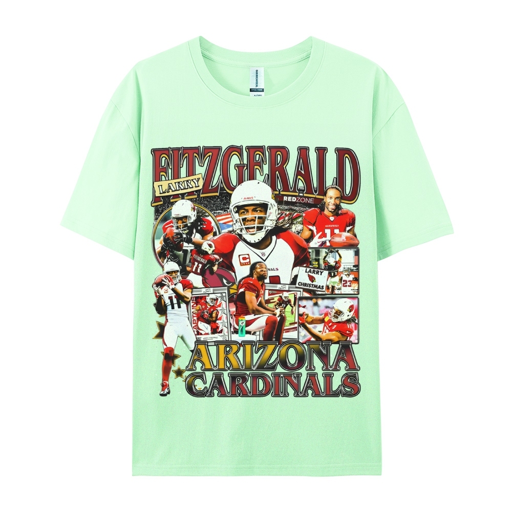 Unisex-Adult Ultra Cotton Washed T-Shirt Graphic LARRY FITZGERALD - CARDINALS TEE