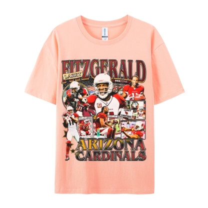 Unisex-Adult Ultra Cotton Washed T-Shirt Graphic LARRY FITZGERALD - CARDINALS TEE