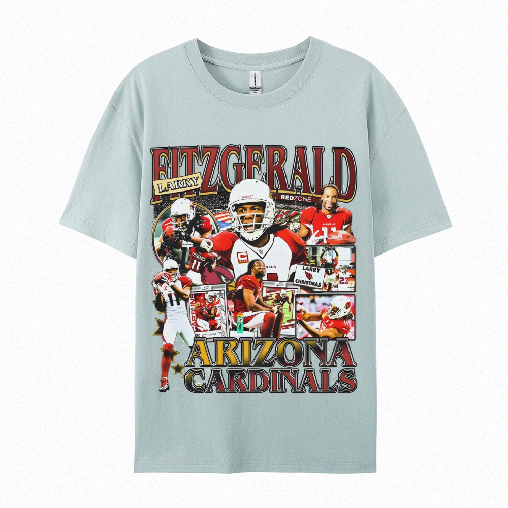 Unisex-Adult Ultra Cotton Washed T-Shirt Graphic LARRY FITZGERALD - CARDINALS TEE