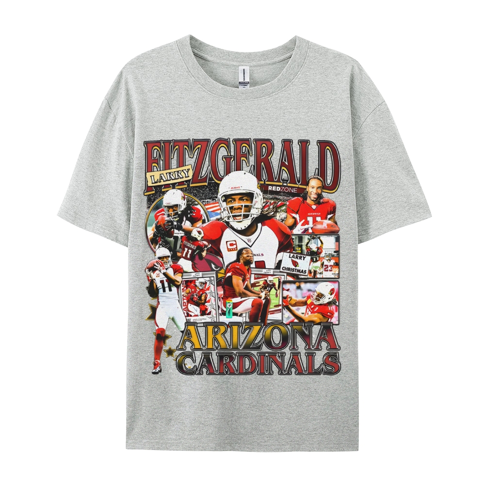 Unisex-Adult Ultra Cotton Washed T-Shirt Graphic LARRY FITZGERALD - CARDINALS TEE