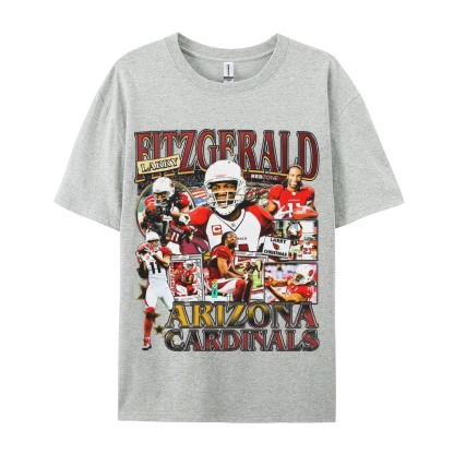 Unisex-Adult Ultra Cotton Washed T-Shirt Graphic LARRY FITZGERALD - CARDINALS TEE