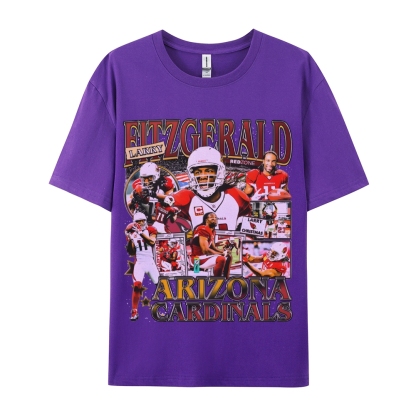Unisex-Adult Ultra Cotton Washed T-Shirt Graphic LARRY FITZGERALD - CARDINALS TEE
