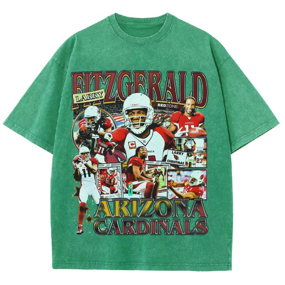 Unisex-Adult Ultra Cotton Washed T-Shirt Graphic LARRY FITZGERALD - CARDINALS TEE