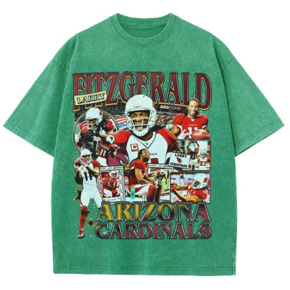 Unisex-Adult Ultra Cotton Washed T-Shirt Graphic LARRY FITZGERALD - CARDINALS TEE