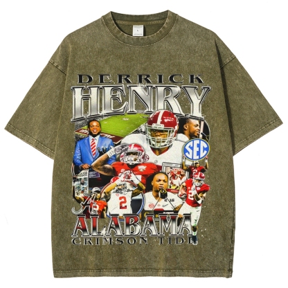 DERRICK HENRY - ALABAMA Tee Unisex Fit Washed T-Shirt