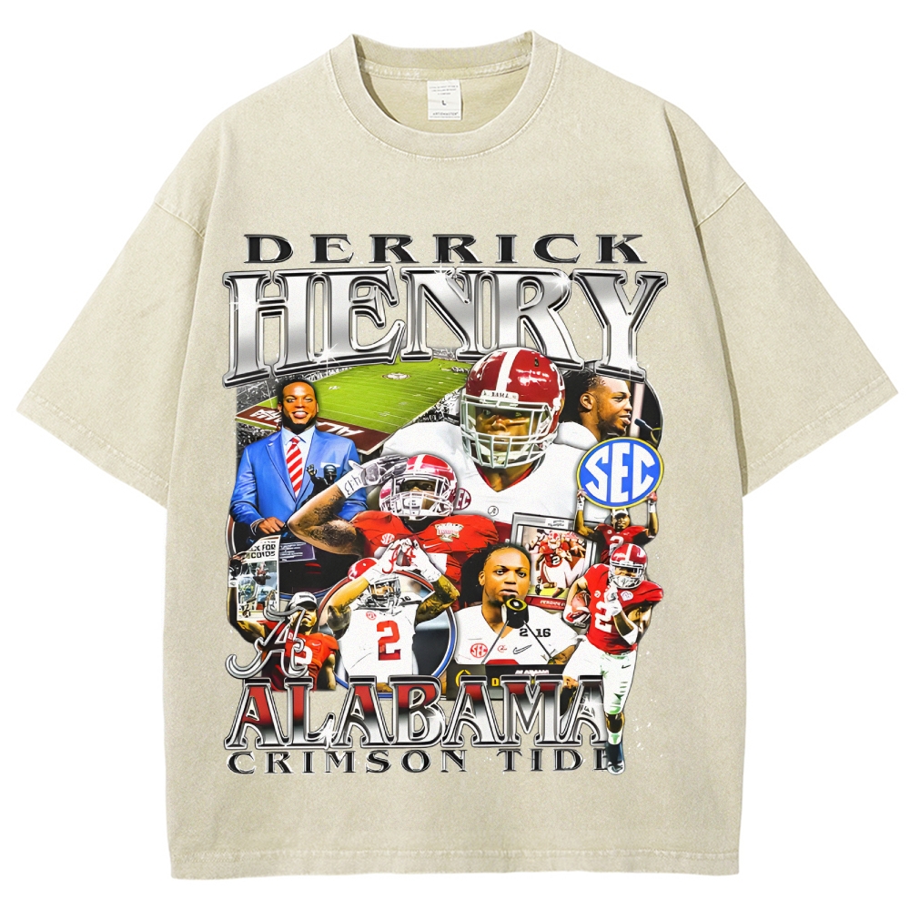 DERRICK HENRY - ALABAMA Tee Unisex Fit Washed T-Shirt