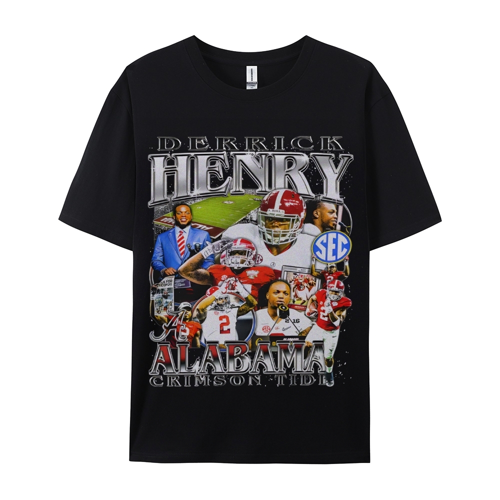 DERRICK HENRY - ALABAMA Tee Vintage Casual Cotton Shirt-sleeve T-shirt