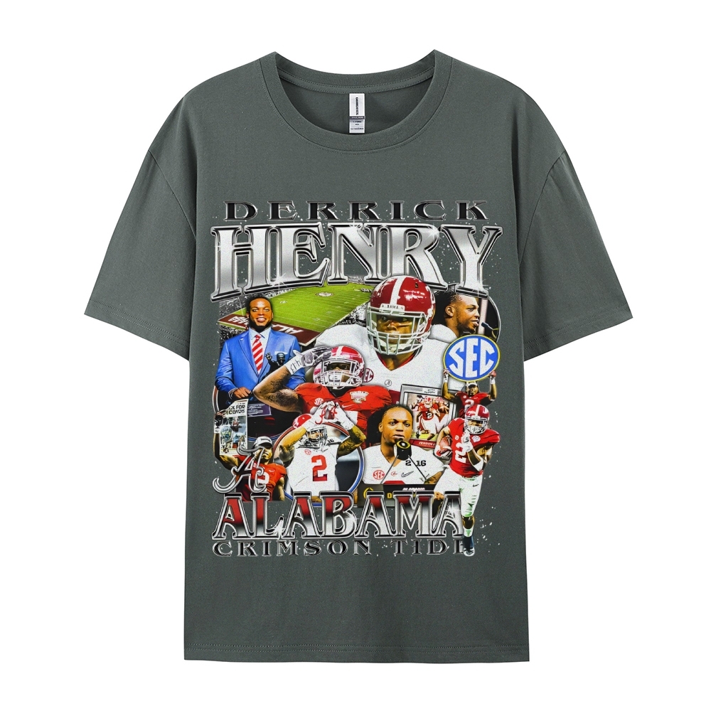 DERRICK HENRY - ALABAMA Tee  Vintage Casual Cotton Shirt-sleeve T-shirt