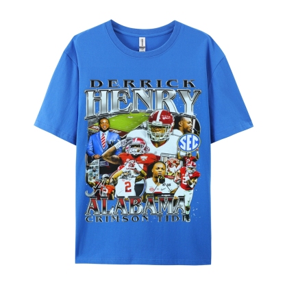 DERRICK HENRY - ALABAMA Tee  Vintage Casual Cotton Shirt-sleeve T-shirt