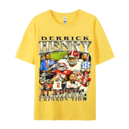 DERRICK HENRY - ALABAMA Tee  Vintage Casual Cotton Shirt-sleeve T-shirt