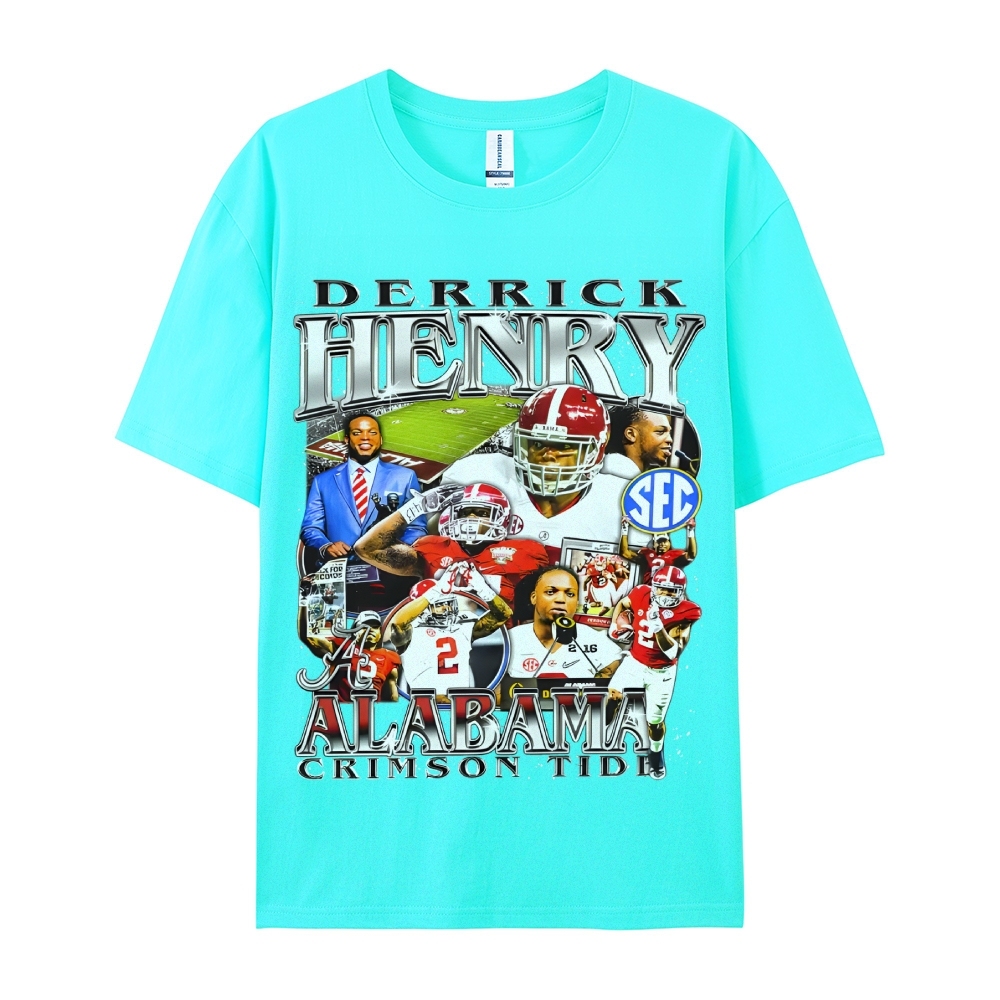 DERRICK HENRY - ALABAMA Tee  Vintage Casual Cotton Shirt-sleeve T-shirt
