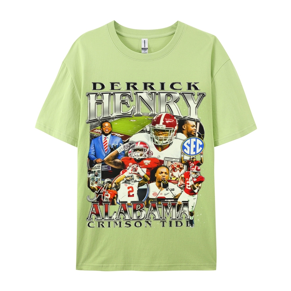 DERRICK HENRY - ALABAMA Tee  Vintage Casual Cotton Shirt-sleeve T-shirt