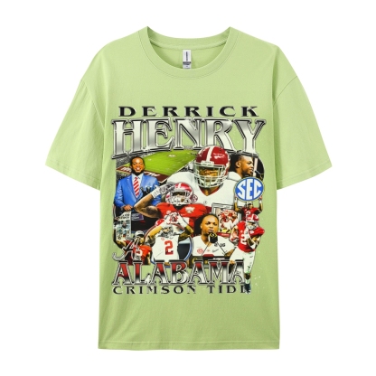 DERRICK HENRY - ALABAMA Tee  Vintage Casual Cotton Shirt-sleeve T-shirt