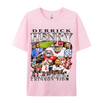 DERRICK HENRY - ALABAMA Tee  Vintage Casual Cotton Shirt-sleeve T-shirt